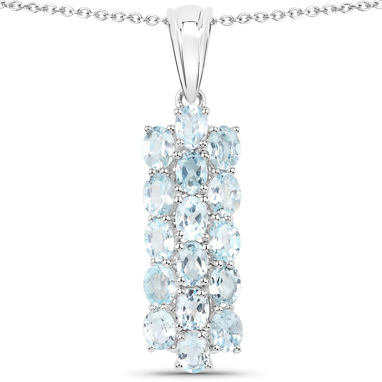 9.88 Carat Genuine Blue Topaz .925 Sterling Silver 3 Piece Jewelry Set (Ring, Earrings, and Pendant w/ Chain) Bids.com