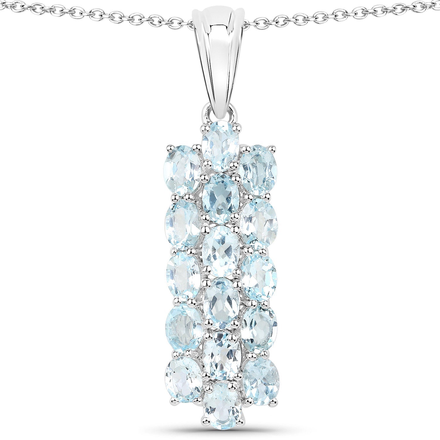 9.88 Carat Genuine Blue Topaz .925 Sterling Silver 3 Piece Jewelry Set (Ring, Earrings, and Pendant w/ Chain) Bids.com