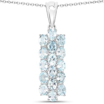 9.88 Carat Genuine Blue Topaz .925 Sterling Silver 3 Piece Jewelry Set (Ring, Earrings, and Pendant w/ Chain) Bids.com