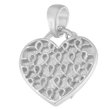 .925 Sterling Silver 1/10 cttw Diamond Heart Pendant Necklace (H-I, I1-I2) Bids.com