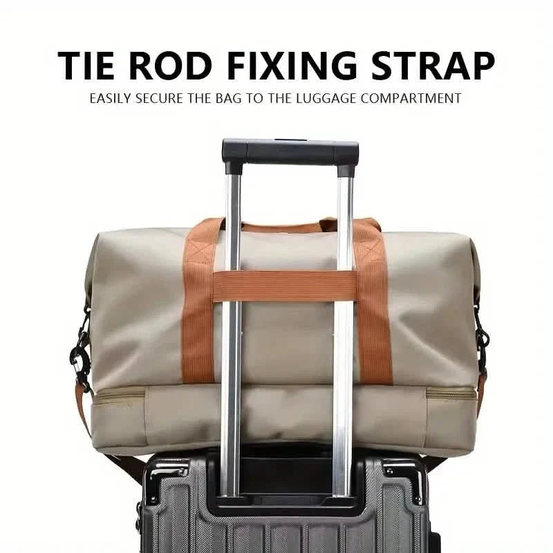 Nylon Duffel Bag for Travel – Large Capacity, Foldable, Shoe Compartment – Men & Women DailySale