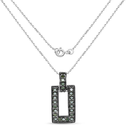 0.36 Carat Genuine Green Diamond .925 Sterling Silver Pendant Bids.com