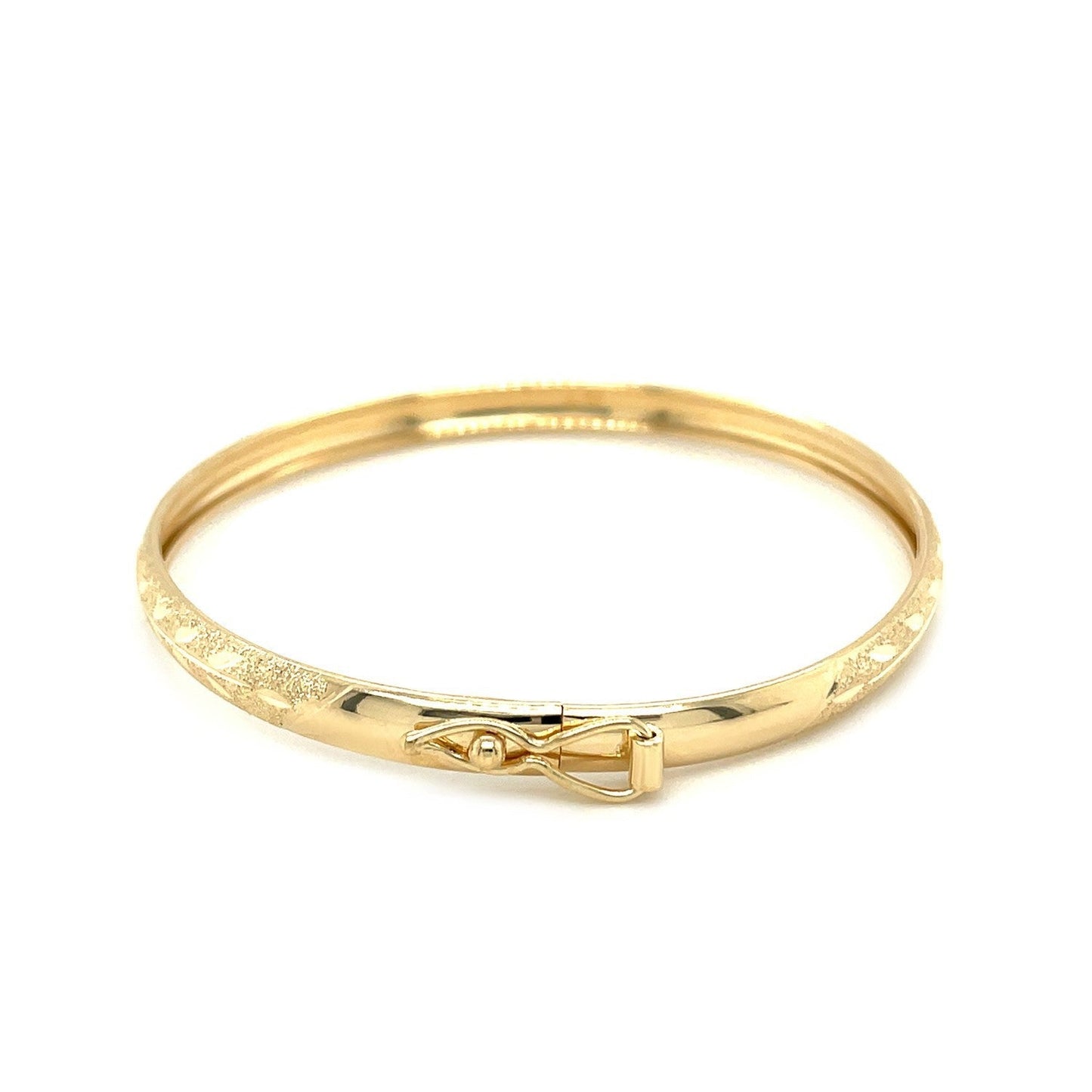 10k Yellow Gold Dome Childrens Diamond Cut Florentine Bangle Bids.com