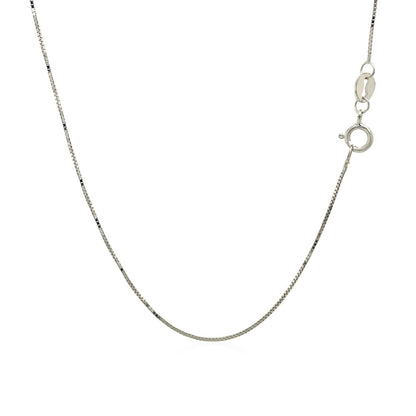 14k White Gold Classic Box Chain 0.6mm Bids.com