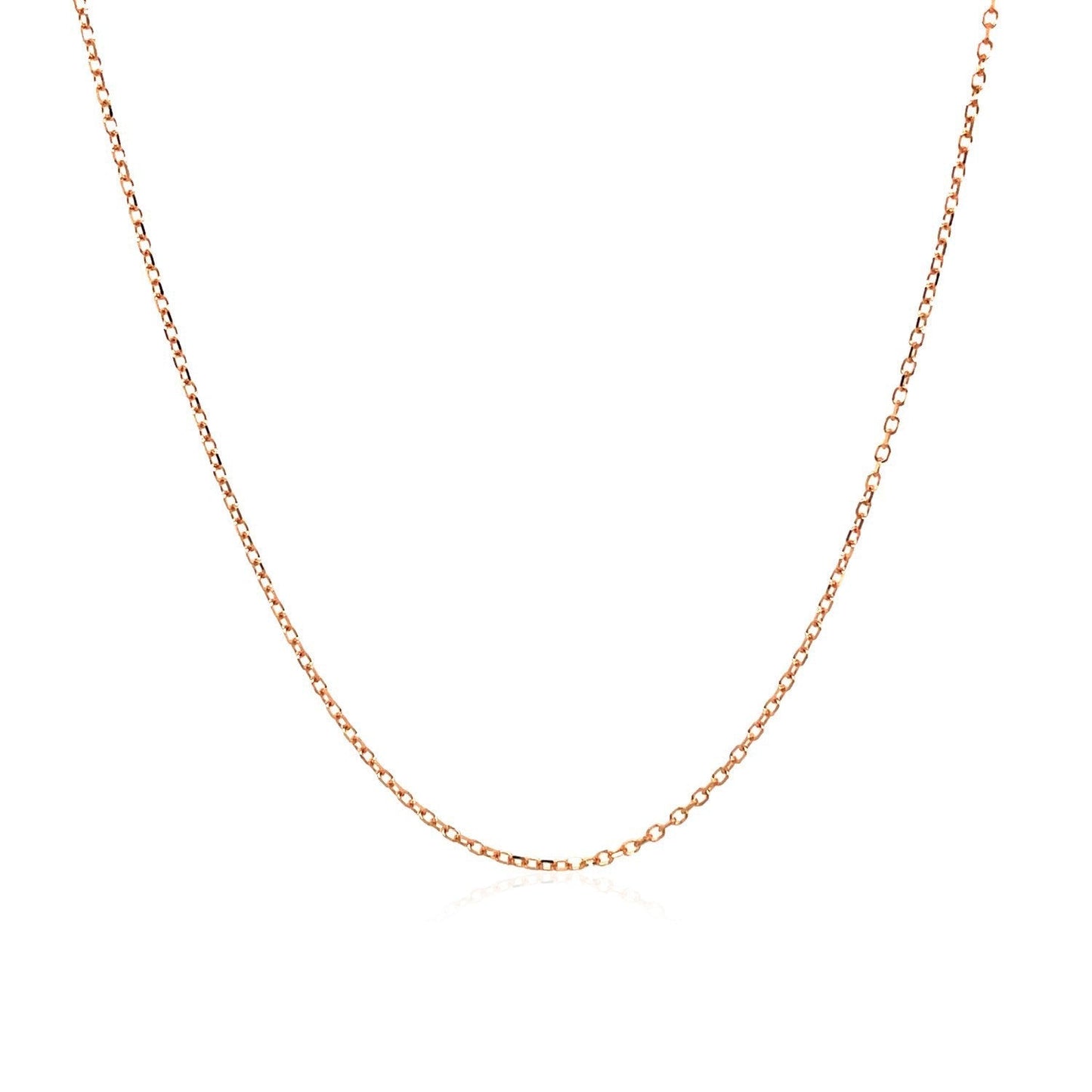 14k Pink Gold Diamond Cut Cable Link Chain 0.8mm Bids.com