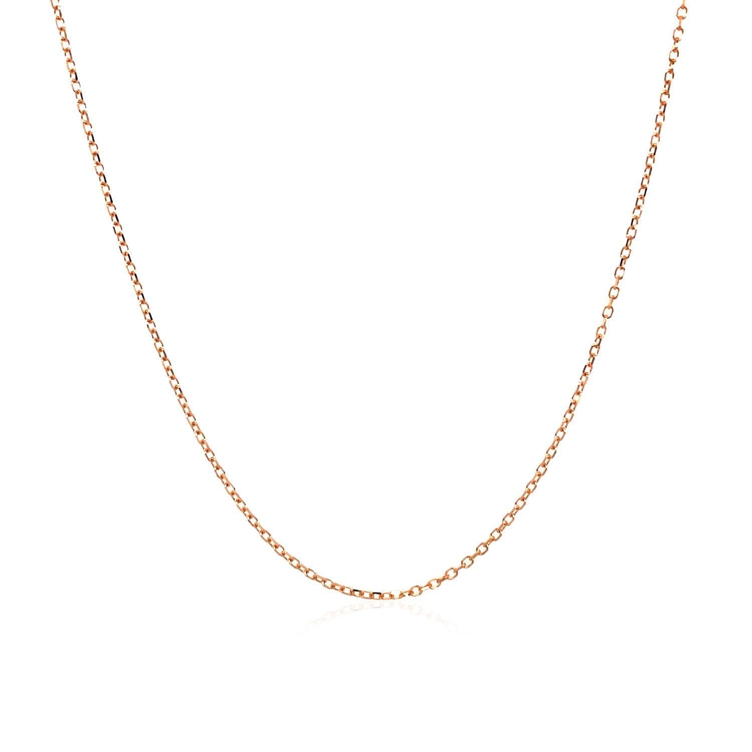14k Pink Gold Diamond Cut Cable Link Chain 0.8mm Bids.com