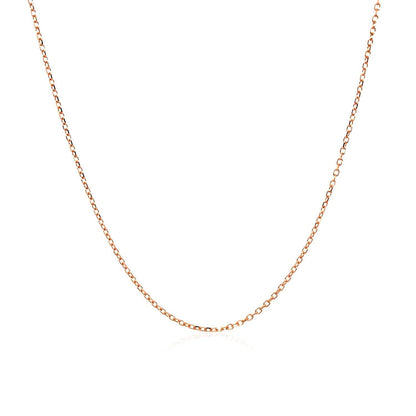 14k Pink Gold Diamond Cut Cable Link Chain 0.8mm Bids.com