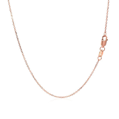 18k Rose Gold Diamond Cut Cable Link Chain (0.75 mm) Bids.com