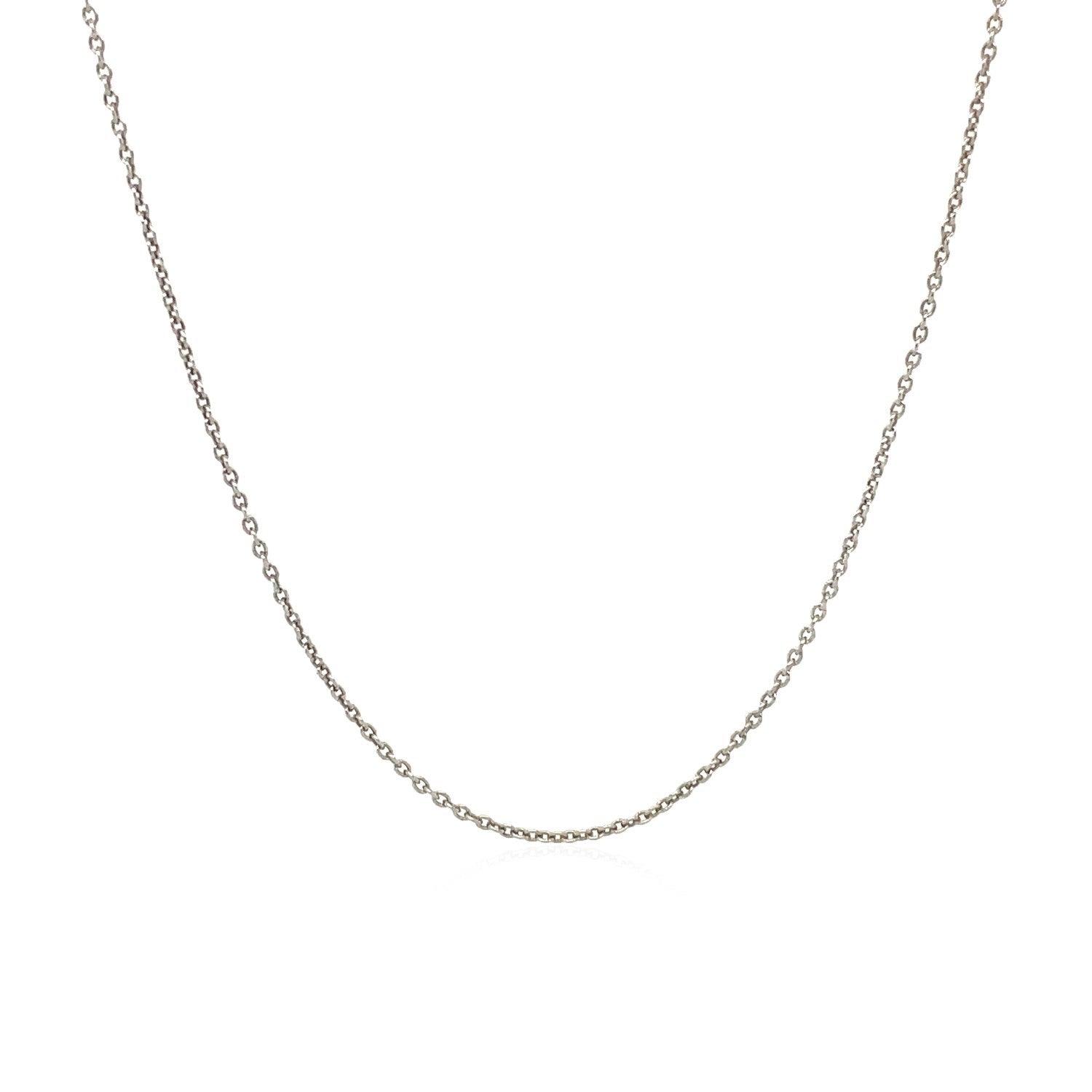 14k White Gold Round Cable Link Chain 1.1mm Bids.com