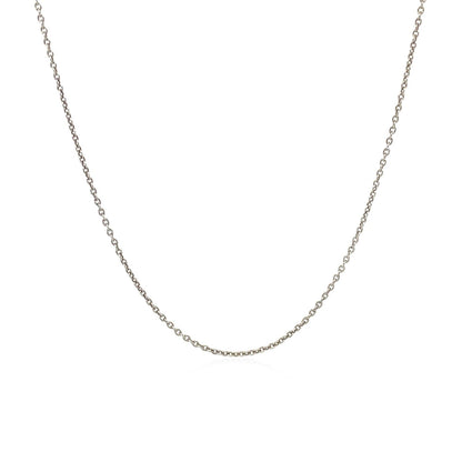 14k White Gold Round Cable Link Chain 1.1mm Bids.com
