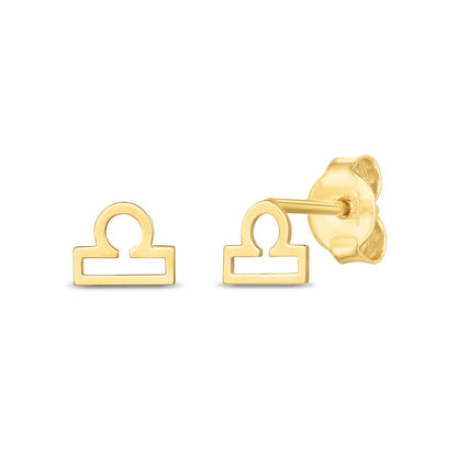 14k Yellow Gold Libra Stud Earrings Bids.com