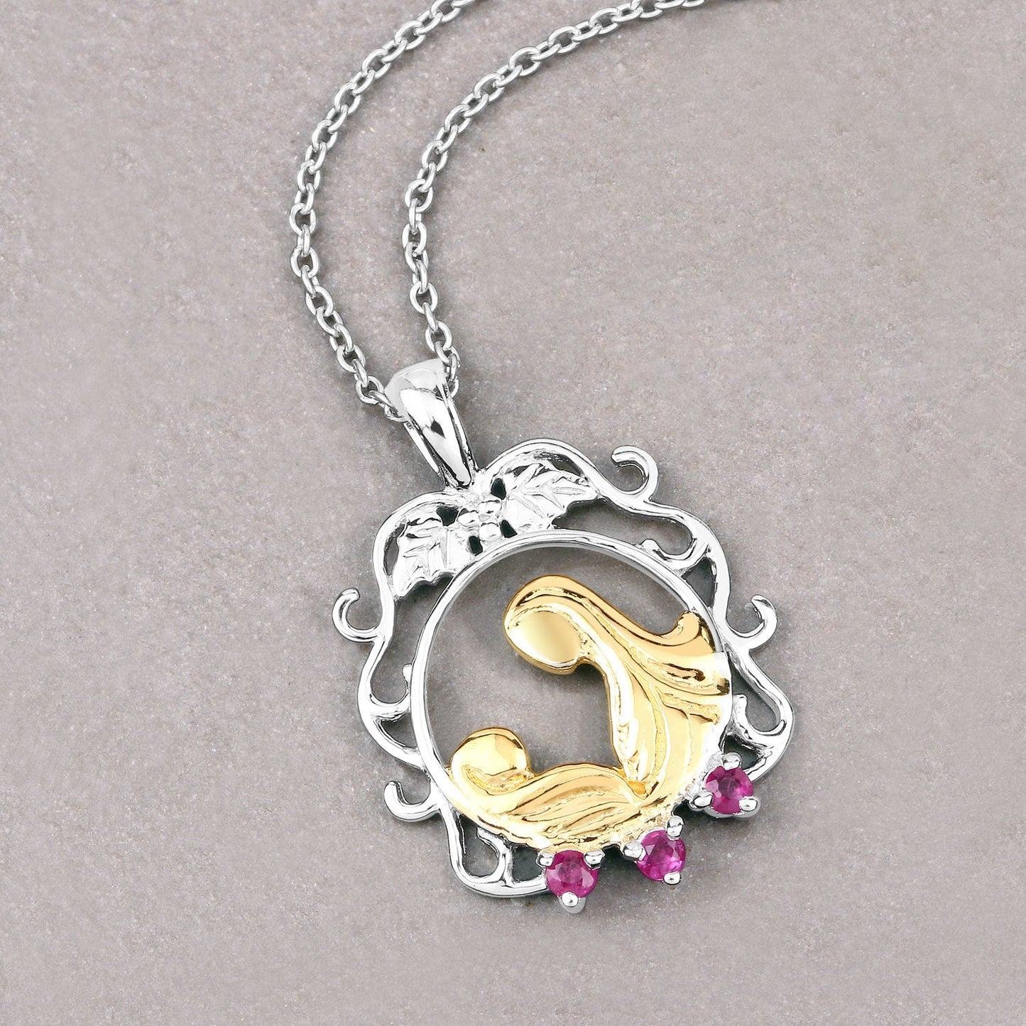 0.14 Carat Genuine Ruby .925 Sterling Silver Pendant Bids.com