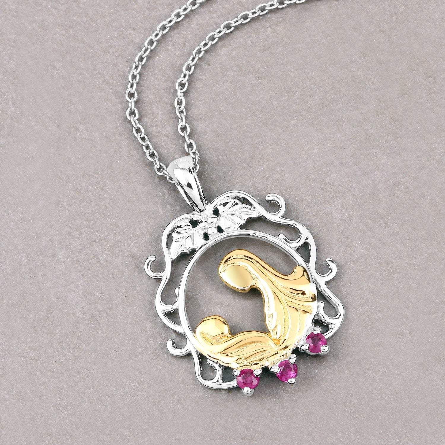 0.14 Carat Genuine Ruby .925 Sterling Silver Pendant Bids.com