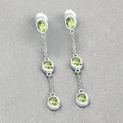 2.10 Carat Genuine Peridot .925 Sterling Silver Earrings Bids.com