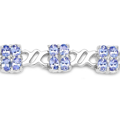 8.16 Carat Genuine Tanzanite .925 Sterling Silver Bracelet Bids.com