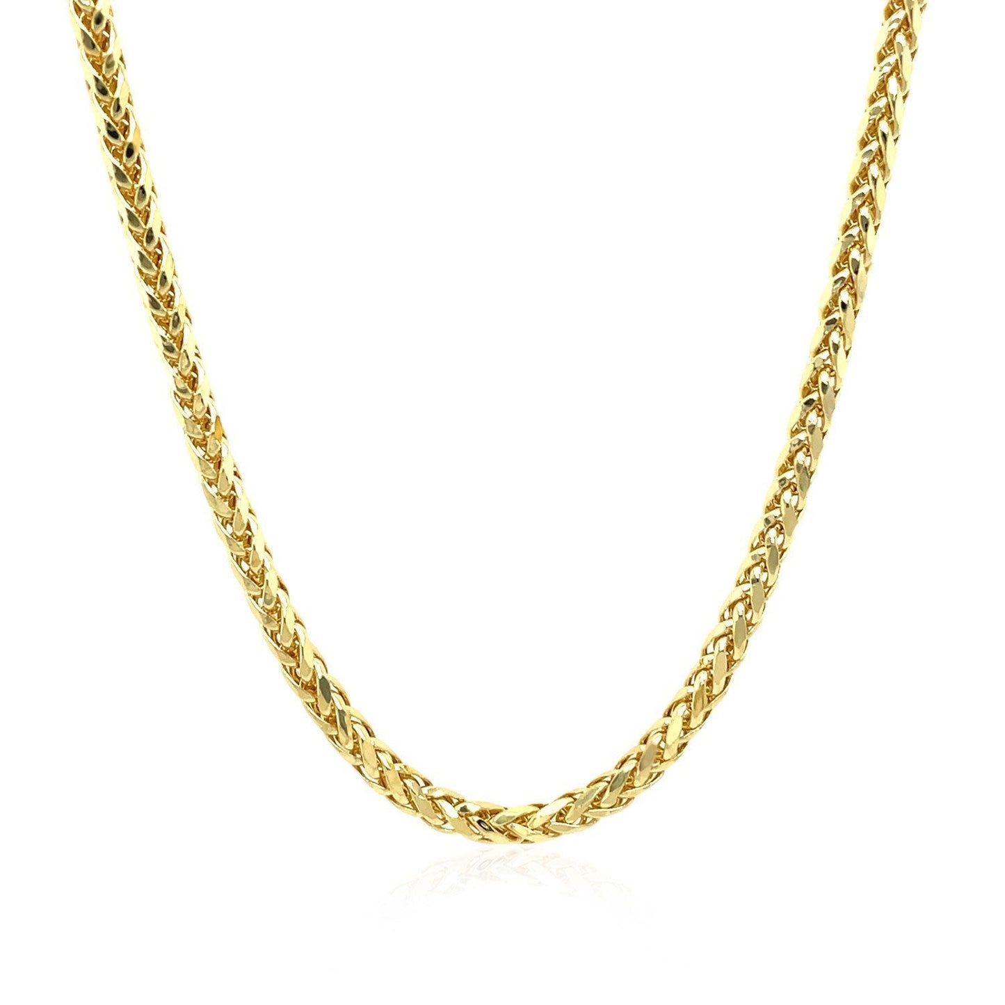 2.7mm 14k Yellow Gold Lite Diamond Cut Round Franco Chain Bids.com