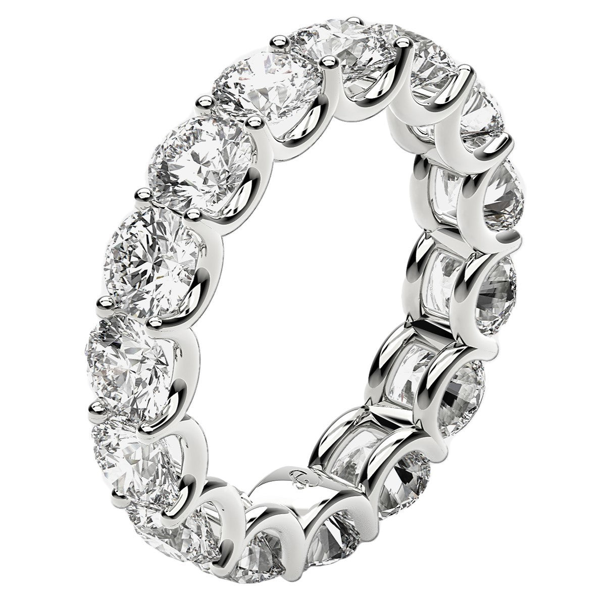Round Cut Lab Grown Diamond Eternity Ring in 14k White Gold (5 cttw FG/VS2) Bids.com