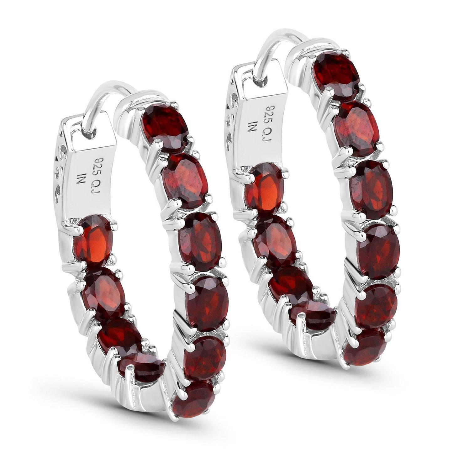 4.00 Carat Genuine Garnet .925 Sterling Silver Earrings Bids.com