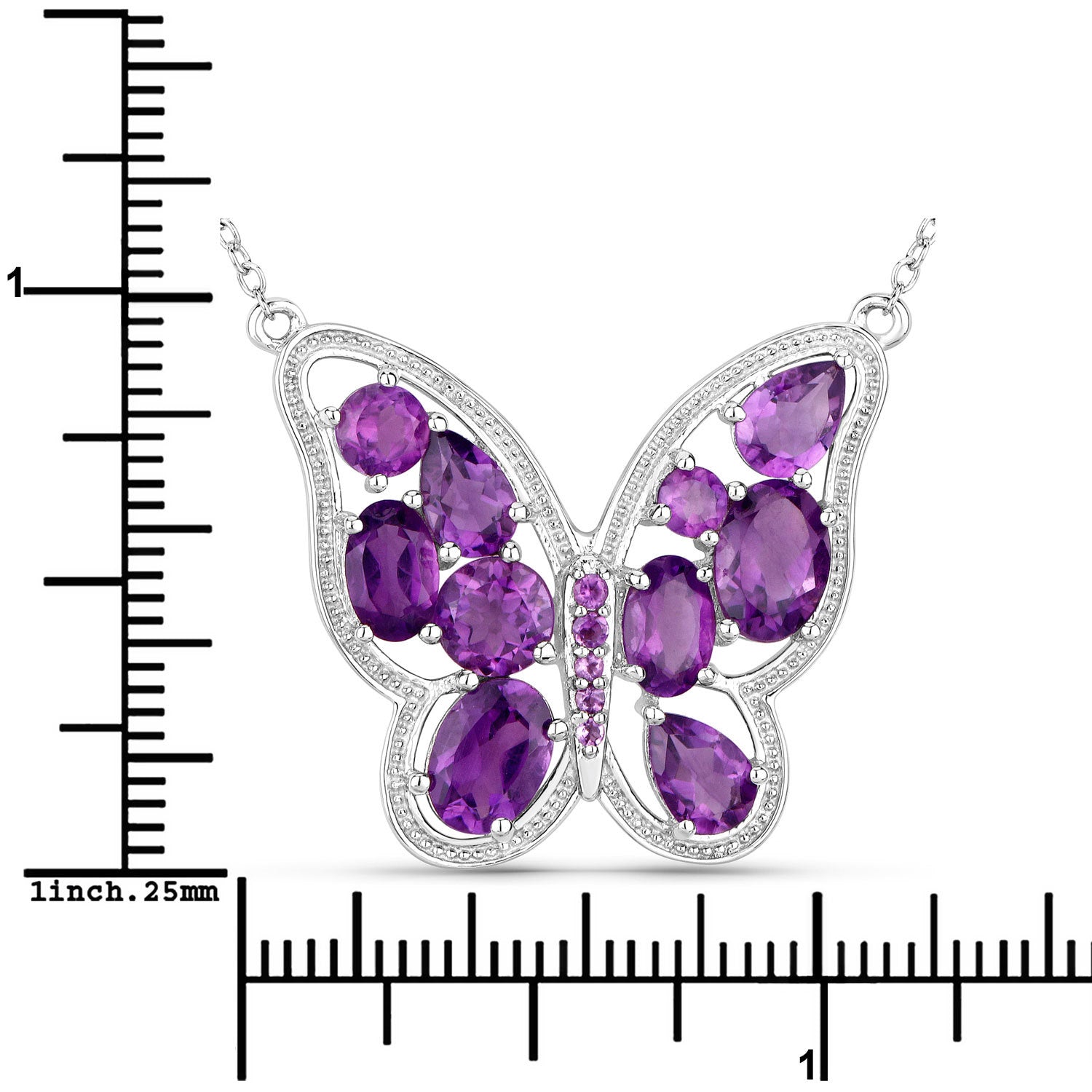 4.32 Carat Genuine Amethyst .925 Sterling Silver Necklace Bids.com