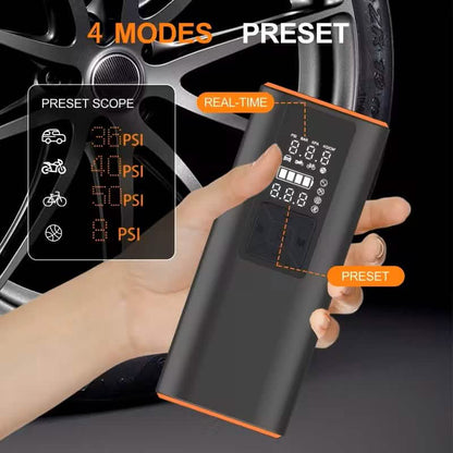 Portable Tire Inflator Air Compressor – 150 PSI Digital Air Pump with Light for Car, Bike & Motorcycle DailySale
