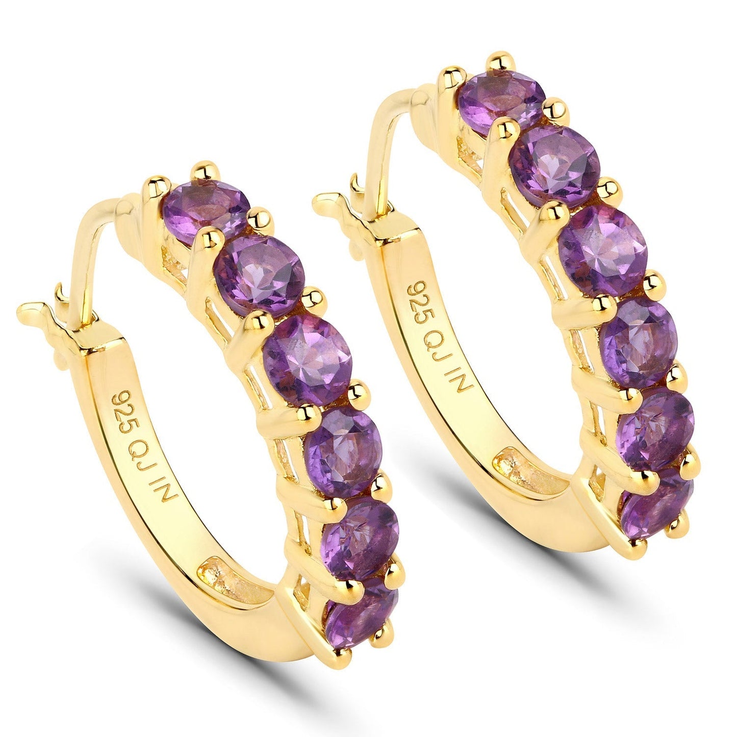 1.20 Carat Genuine Amethyst .925 Sterling Silver Earrings Bids.com