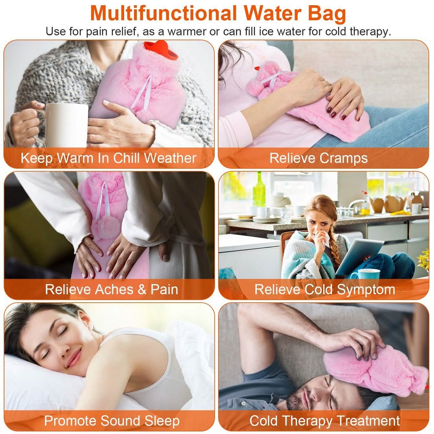 2L Hot Water Bottle with Plush Cover DailySale