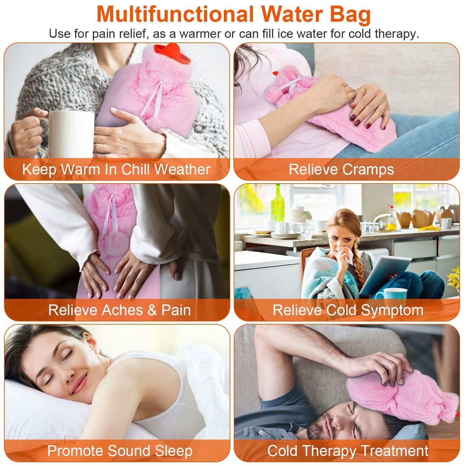 2L Hot Water Bottle with Plush Cover DailySale