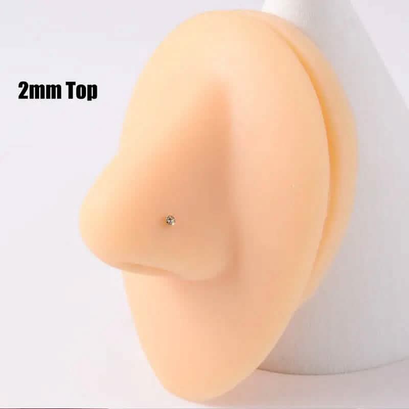 2mm Gold White Diamond Disposable Safe Nose Ear Nail Punch DailySale