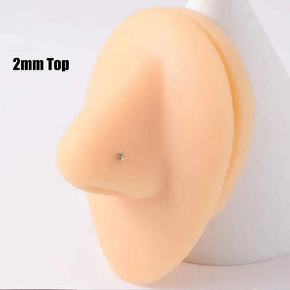 2mm Gold White Diamond Disposable Safe Nose Ear Nail Punch DailySale