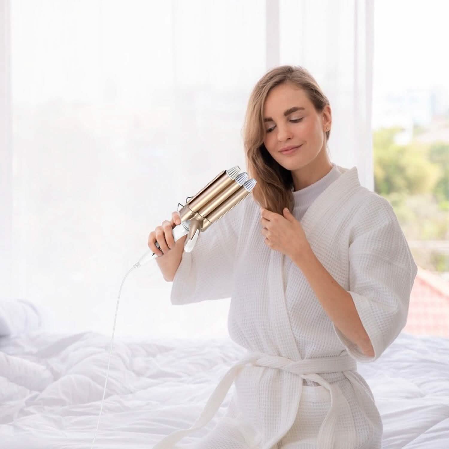 3-Barrel Curling Iron Wand Electric Hair Curler 1" Triple Hair Waver DailySale
