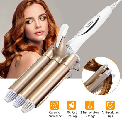 3-Barrel Curling Iron Wand Electric Hair Curler 1" Triple Hair Waver DailySale