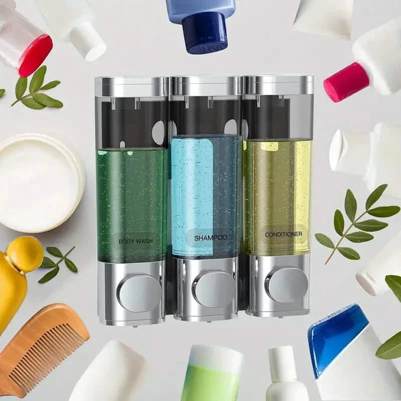 3-Chamber Shower Dispenser - Wall Mounted, No Leakage, No Drill DailySale