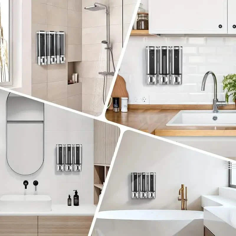 3-Chamber Shower Dispenser - Wall Mounted, No Leakage, No Drill DailySale