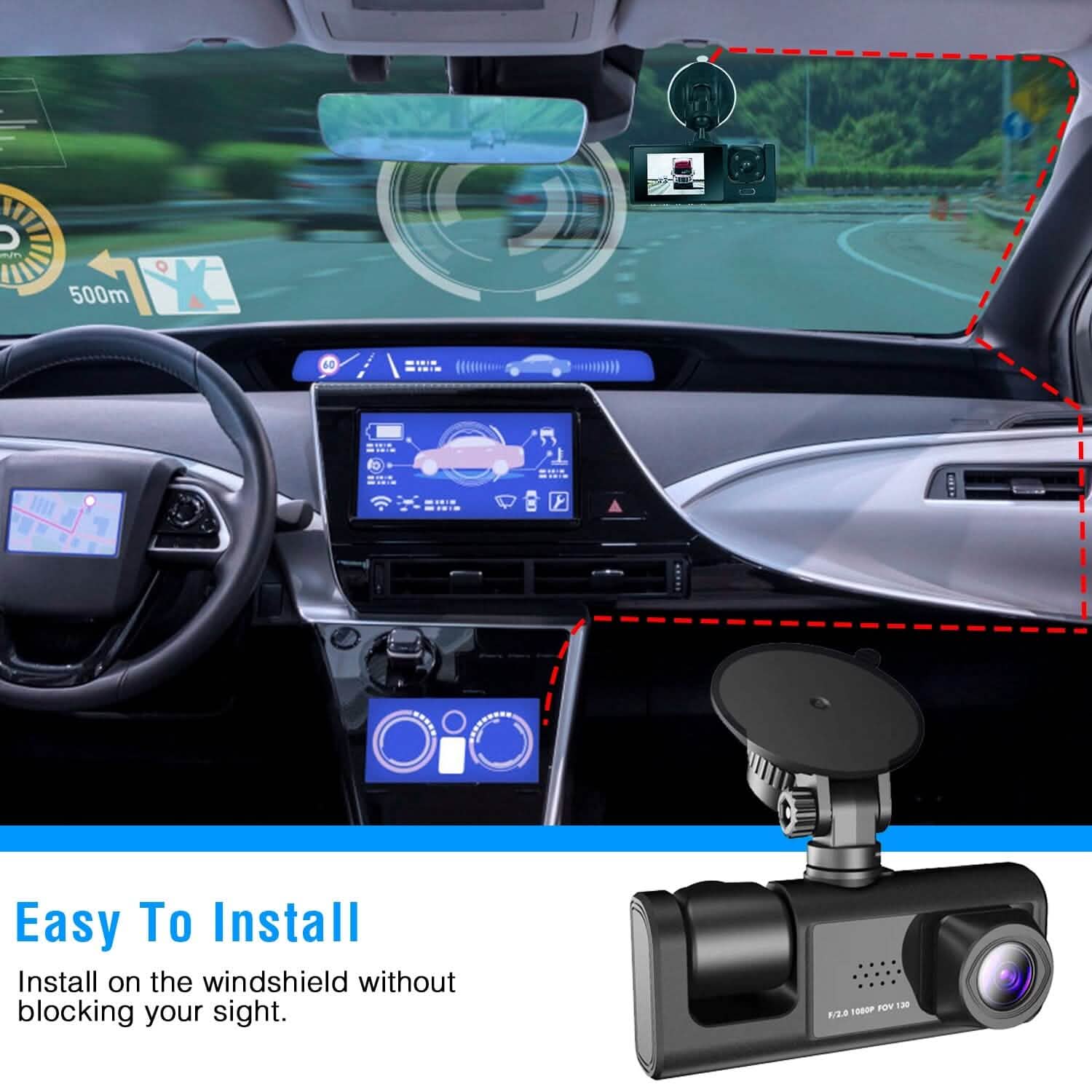3 Channel Car DVR Dash Cam Video Recorder DailySale