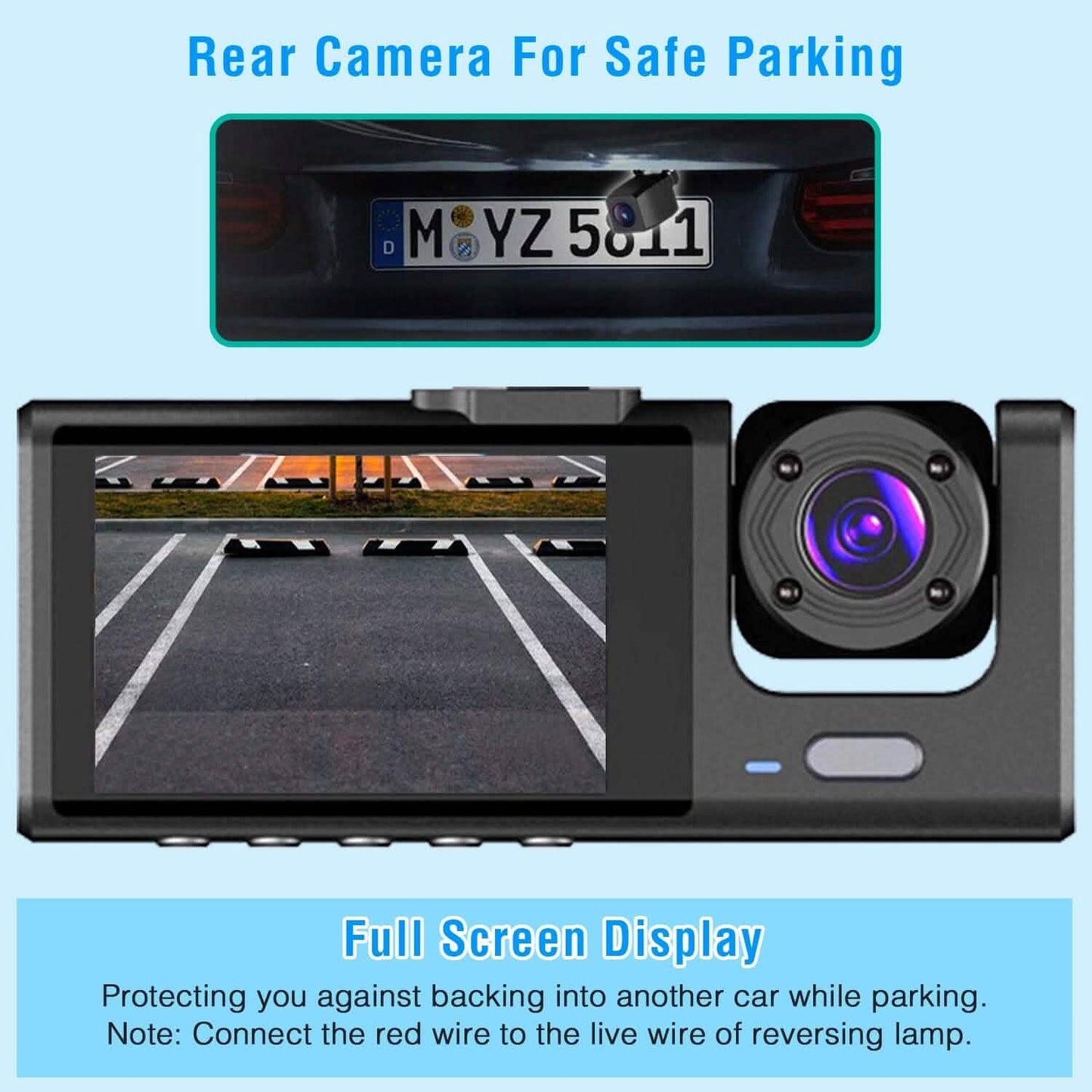 3 Channel Car DVR Dash Cam Video Recorder DailySale