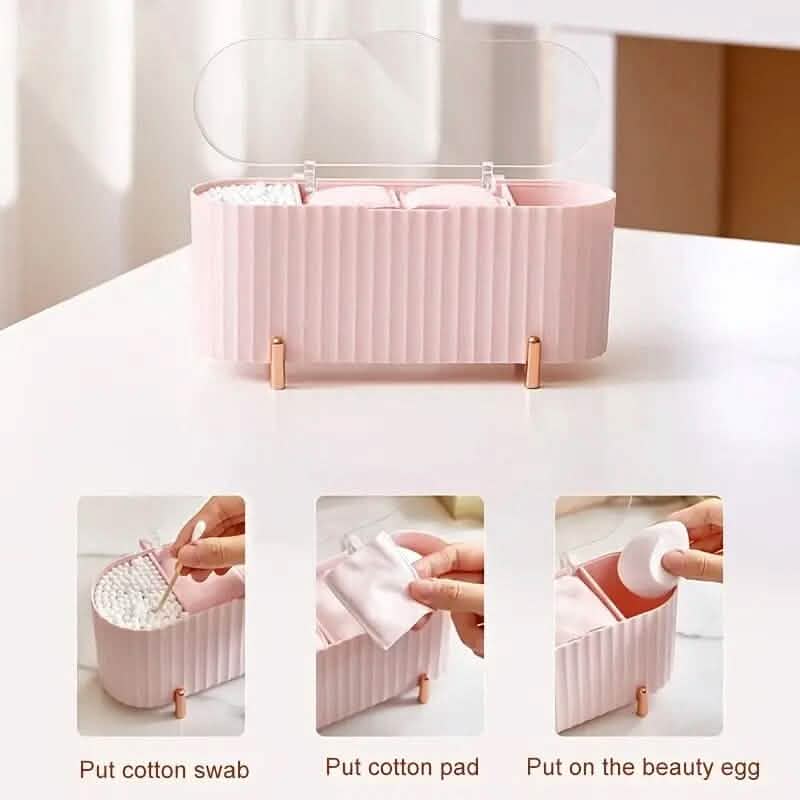3 Compartments Cotton Swab Storage Box DailySale