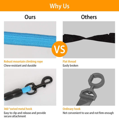 3 Dog Leash Traction Rope Walking Training Lead with Padded Handle DailySale