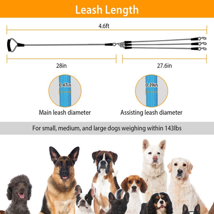 3 Dog Leash Traction Rope Walking Training Lead with Padded Handle DailySale