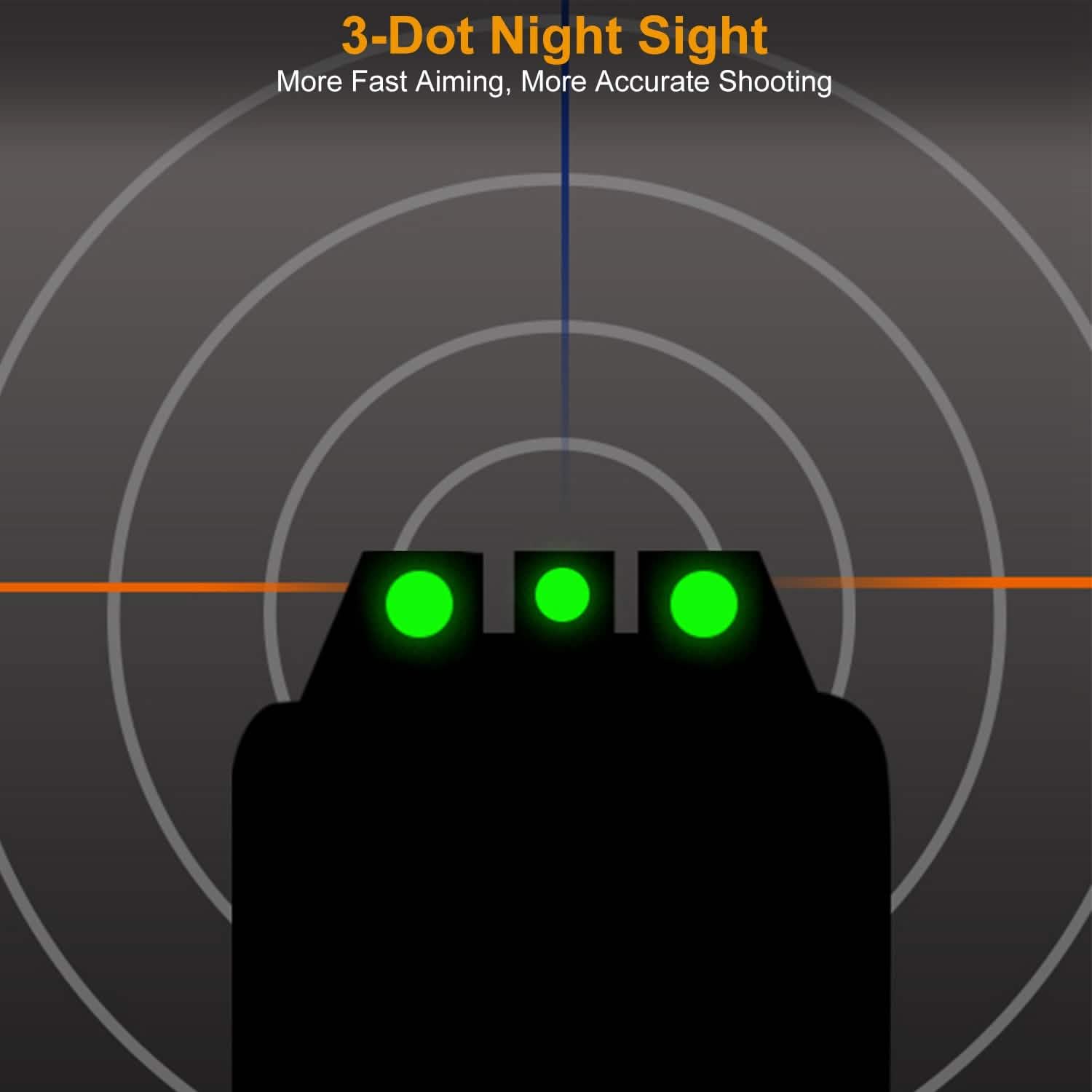 3-Dot Green Gun Night Sight Set DailySale