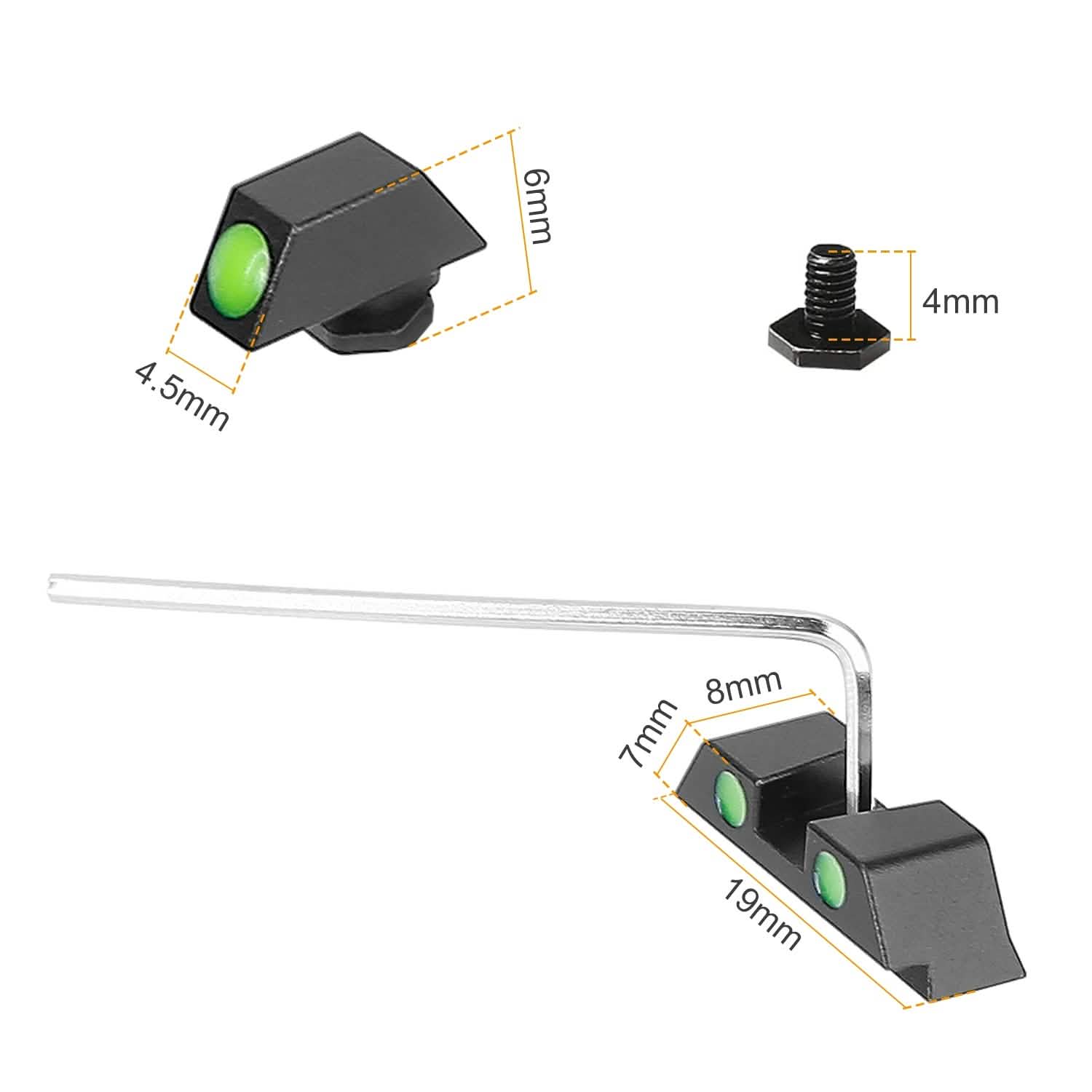 3-Dot Green Gun Night Sight Set DailySale