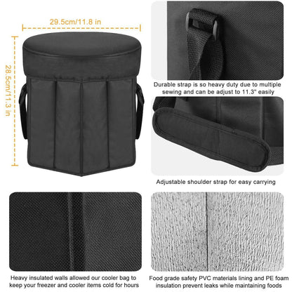 3 Gallon Collapsible Grocery Cooler Bag Seat Combo DailySale