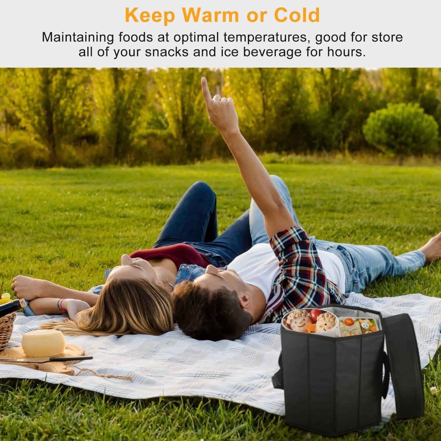 3 Gallon Collapsible Grocery Cooler Bag Seat Combo DailySale