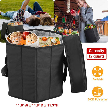 3 Gallon Collapsible Grocery Cooler Bag Seat Combo DailySale