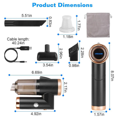 3-in-1 120W Portable Reachable Vacuum with Brush Nozzle DailySale