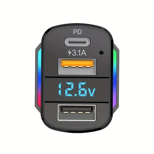 3-in-1 65W 3-port USB PD Fast Car Charger DailySale