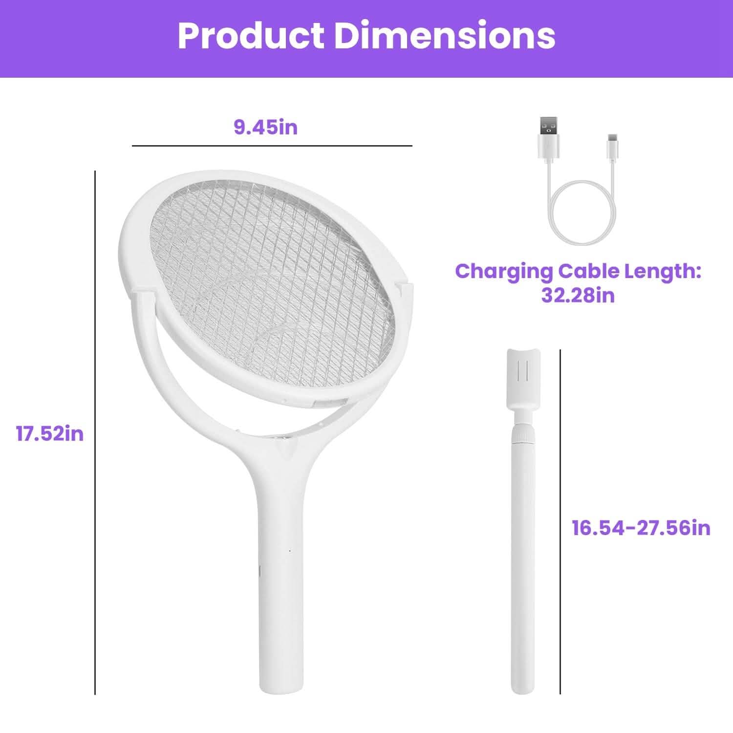 3-in-1 90º Rotating Electric Bug Zapper Racket DailySale