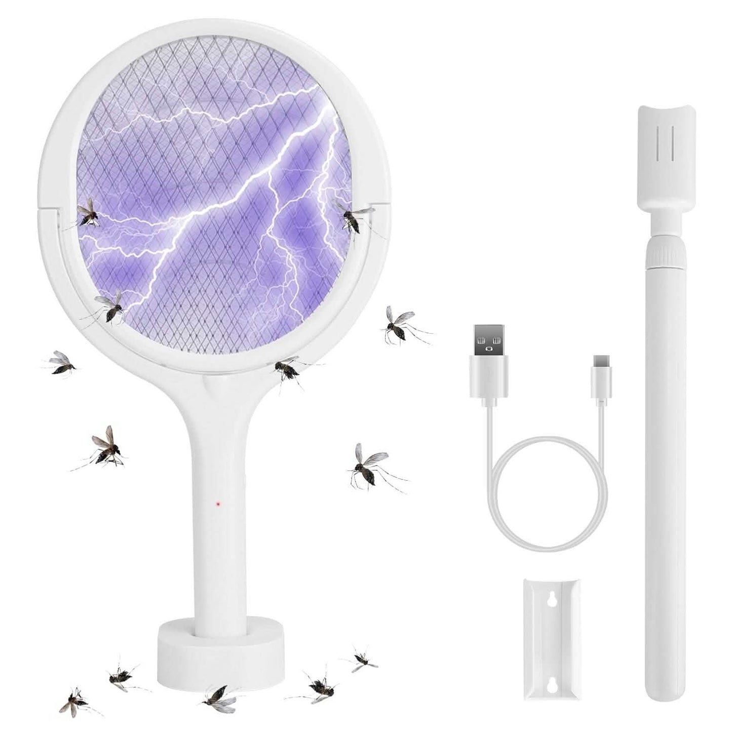 3-in-1 90º Rotating Electric Bug Zapper Racket DailySale
