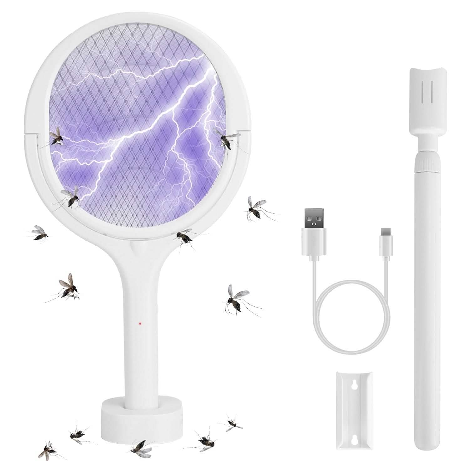 3-in-1 90º Rotating Electric Bug Zapper Racket DailySale