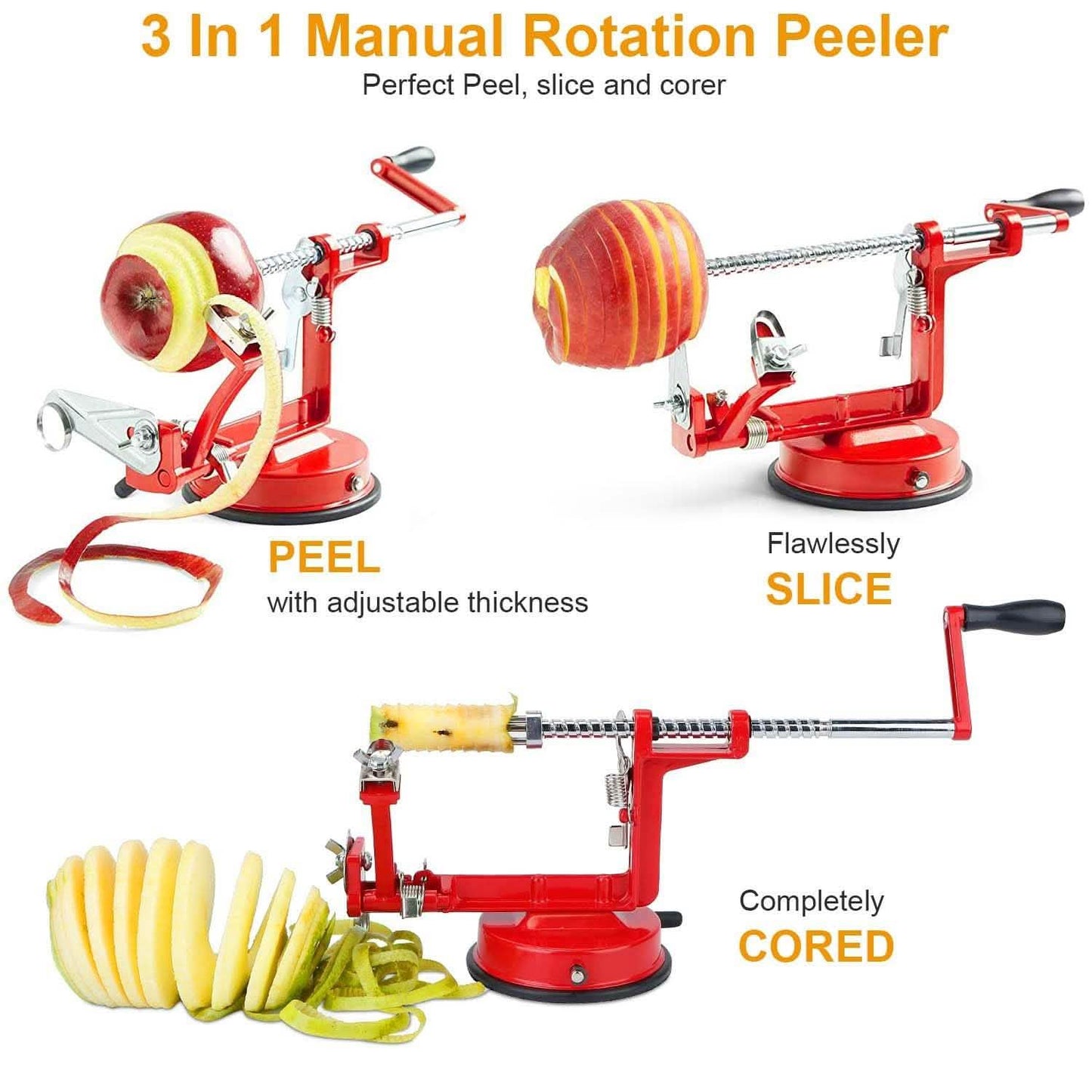 3-in-1 Apple Peeler Manual Rotation DailySale