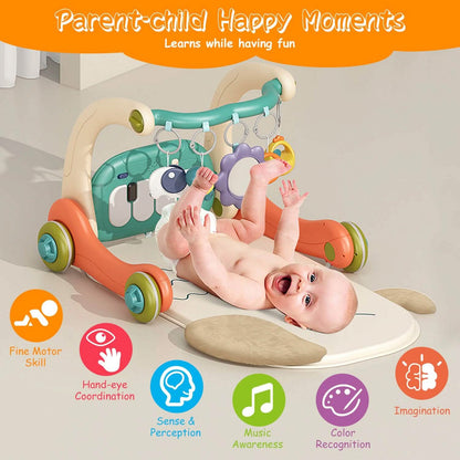 3-in-1 Baby Gym Playmat with Learning Walker for 0-12 Months Old DailySale